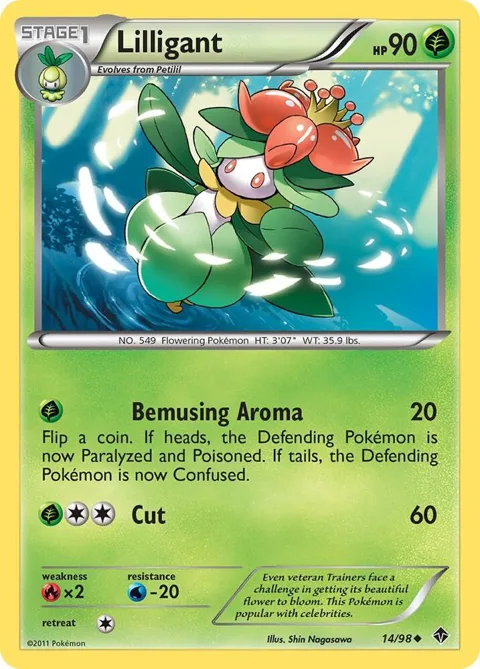 Lilligant #14/98 Reverse Holofoil Pokémon card from Emerging Powers