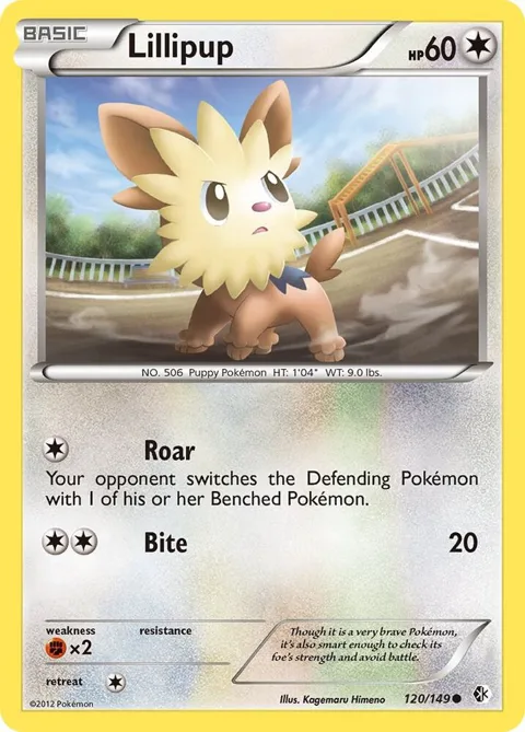 Lillipup #120/149 Pokémon card from Boundaries Crossed