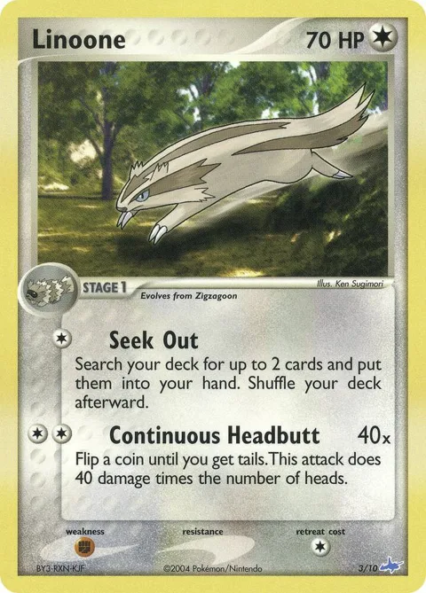 Linoone #3/10 Pokémon card from EX Trainer Kit 1: Latias & Latios