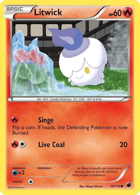 Litwick #14/116 Pokémon card from Plasma Freeze