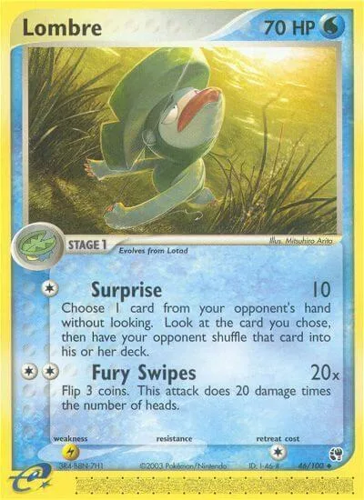 Lombre #46/100 Pokémon card from EX Sandstorm