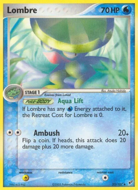 Lombre - 033/107 #33/107 Reverse Holofoil Pokémon card from EX Deoxys