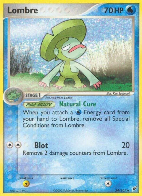 Lombre - 034/107 #34/107 Reverse Holofoil Pokémon card from EX Deoxys