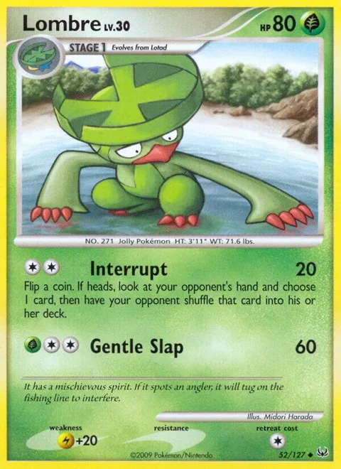 Lombre #52/127 Reverse Holofoil Pokémon card from Platinum