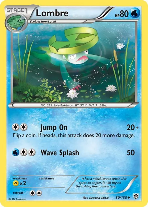 Lombre #30/135 Pokémon card from Plasma Storm