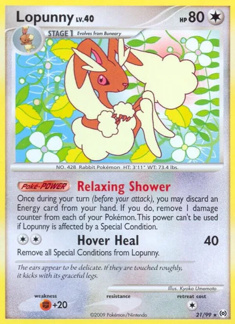 Lopunny #21/99 Pokémon card from Arceus