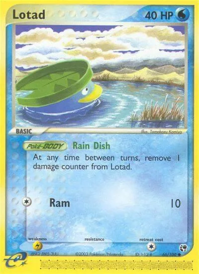 Lotad #66/100 Reverse Holofoil Pokémon card from EX Sandstorm