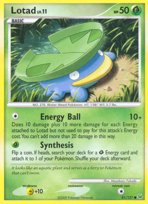 Lotad #81/127 Pokémon card from Platinum