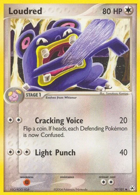 Loudred #39/101 Reverse Holofoil Pokémon card from EX Hidden Legends