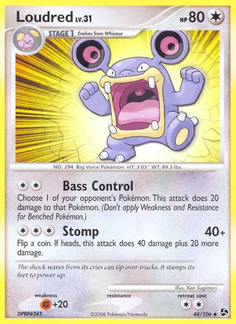 Loudred #44/106 Pokémon card from Great Encounters