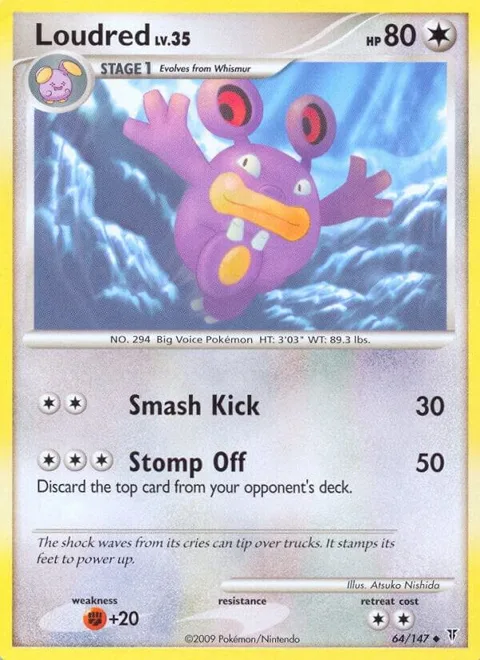 Loudred #64 Reverse Holofoil Pokémon card from Supreme Victors