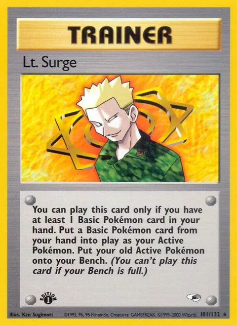 Lt. Surge 101 #101/132 Unlimited Pokémon card from Gym Heroes