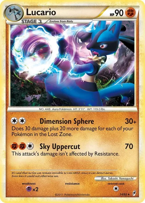 Lucario #14/95 Reverse Holofoil Pokémon card from Call of Legends