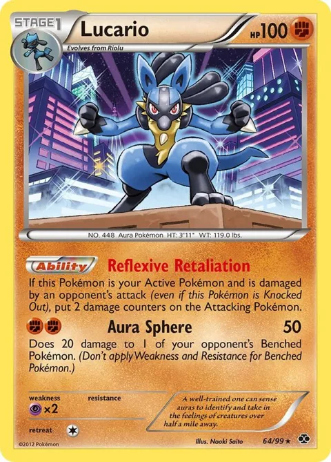Lucario #64/99 Holofoil Pokémon card from Next Destinies