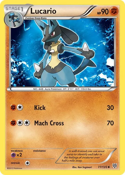 Lucario 77 #77/135 Reverse Holofoil Pokémon card from Plasma Storm