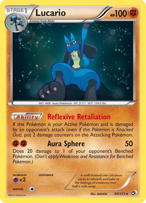 Lucario #80/113 Reverse Holofoil Pokémon card from Legendary Treasures