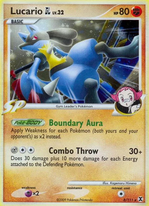 Lucario GL #8/111 Holofoil Pokémon card from Rising Rivals