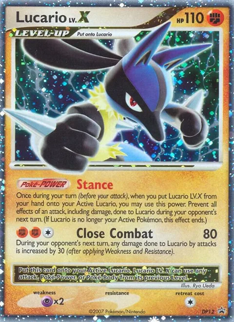 Lucario LV.X #DP12 Holofoil Pokémon card from Diamond and Pearl Promos