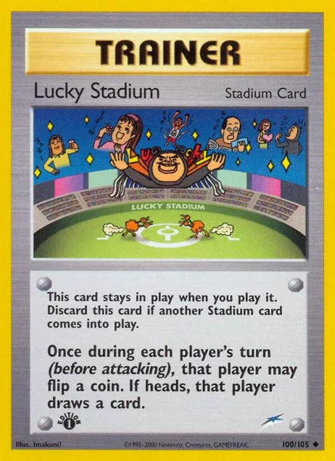 Lucky Stadium #100/105 1st Edition Pokémon card from Neo Destiny