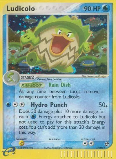 Ludicolo #7/100 Reverse Holofoil Pokémon card from EX Sandstorm