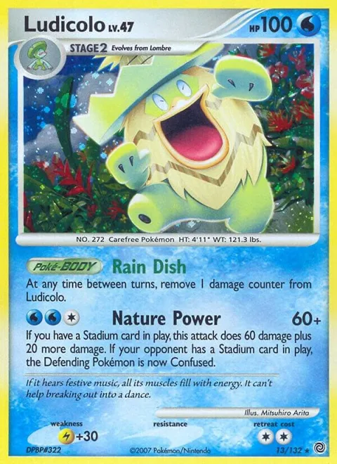 Ludicolo #13/132 Holofoil Pokémon card from Secret Wonders