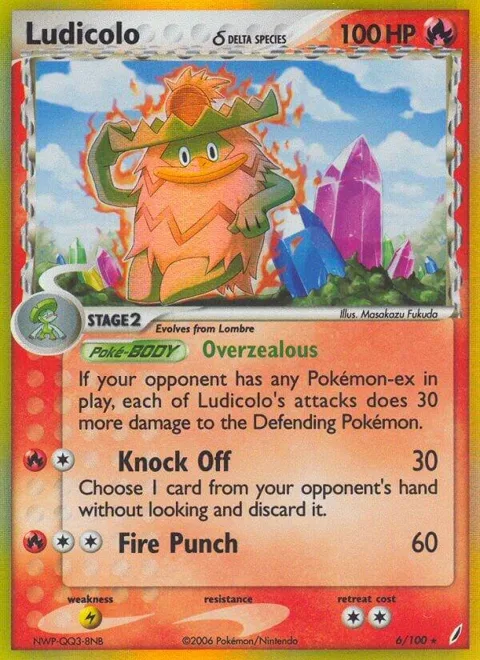 Ludicolo Delta Species #6/100 Holofoil Pokémon card from EX Crystal Guardians