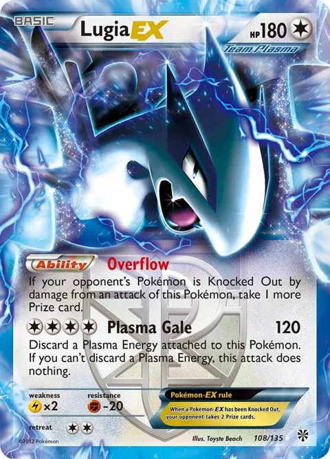 Lugia EX Team Plasma #108/135 Holofoil Pokémon card from Plasma Storm