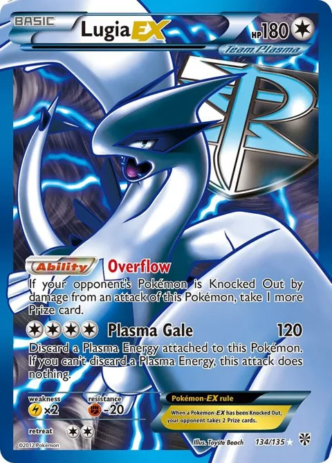 Lugia EX Team Plasma 134 Full Art #134/135 Holofoil Pokémon card from Plasma Storm
