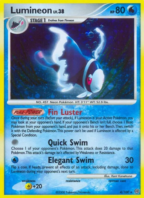 Lumineon #4/100 Reverse Holofoil Pokémon card from Stormfront