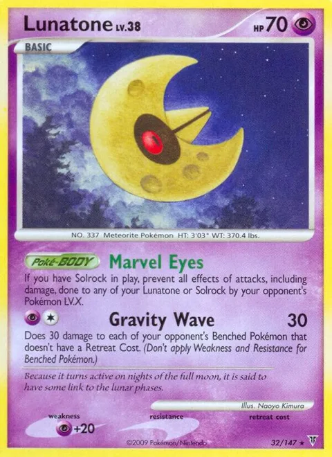 Lunatone #32 Pokémon card from Supreme Victors