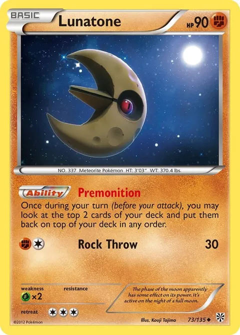 Lunatone #73/135 Pokémon card from Plasma Storm