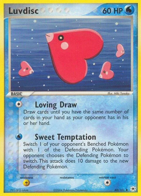 Luvdisc #40/101 Pokémon card from EX Hidden Legends