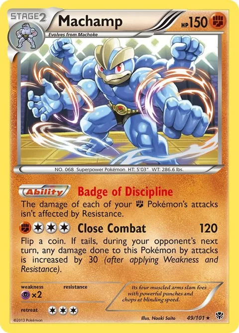 Machamp 49 #49/101 Reverse Holofoil Pokémon card from Plasma Blast