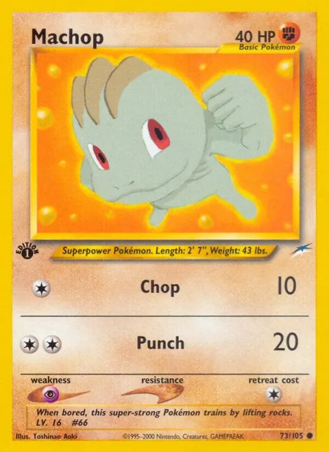 Machop #073/105 1st Edition Pokémon card from Neo Destiny