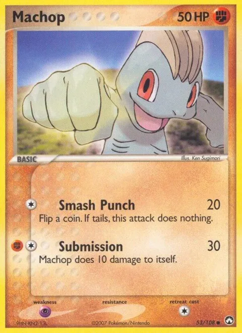 Machop #53/108 Pokémon card from EX Power Keepers