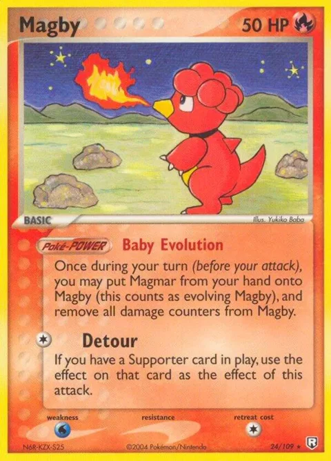 Magby #24/109 Pokémon card from EX Team Rocket Returns