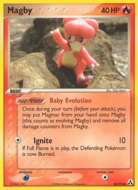 Magby #58/92 Pokémon card from EX Legend Maker