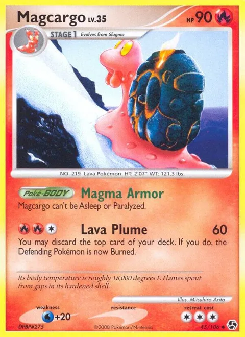 Magcargo #45/106 Reverse Holofoil Pokémon card from Great Encounters