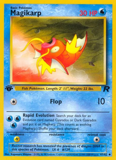 Magikarp #47/82 1st Edition Pokémon card from Team Rocket