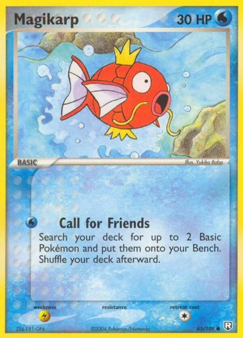 Magikarp #65/109 Reverse Holofoil Pokémon card from EX Team Rocket Returns