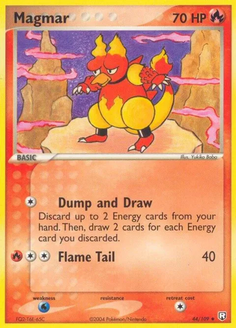 Magmar #44/109 Pokémon card from EX Team Rocket Returns