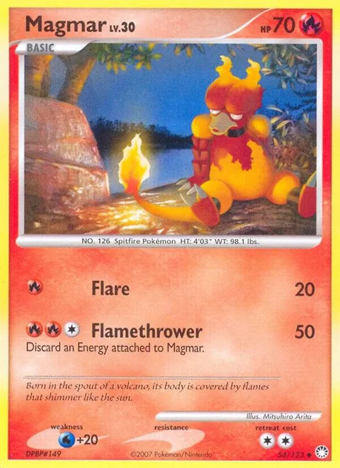 Magmar #54/123 Reverse Holofoil Pokémon card from Mysterious Treasures