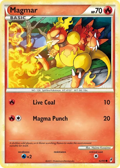 Magmar #62/95 Pokémon card from Call of Legends