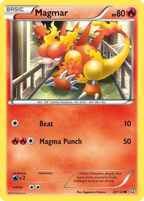 Magmar #20/124 Pokémon card from Dragons Exalted