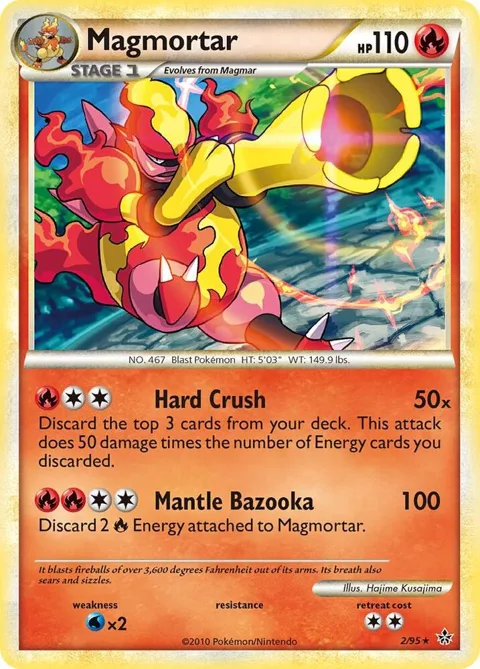 Magmortar #2/95 Holofoil Pokémon card from Unleashed