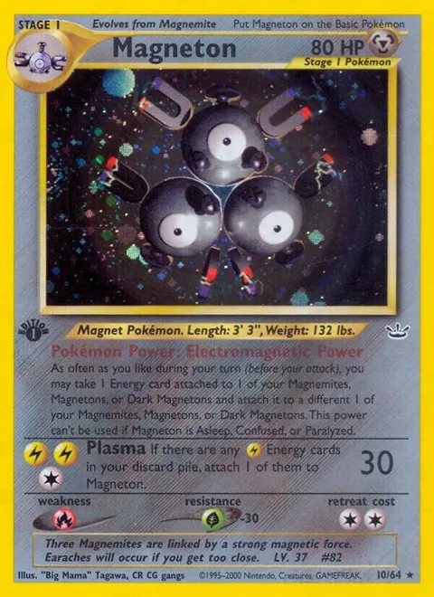 Magneton #10/64 1st Edition Holofoil Pokémon card from Neo Revelation