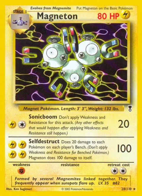 Magneton #028/110 Reverse Holofoil Pokémon card from Legendary Collection