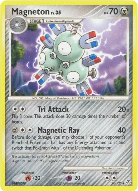 Magneton #54/130 Pokémon card from Diamond and Pearl