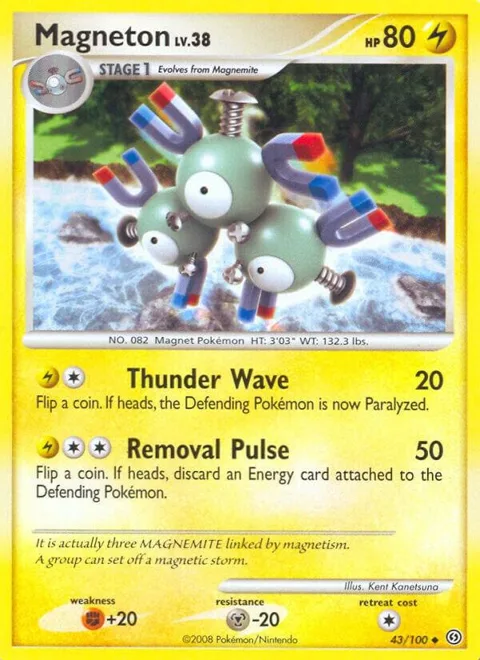 Magneton 43 #43/100 Reverse Holofoil Pokémon card from Stormfront