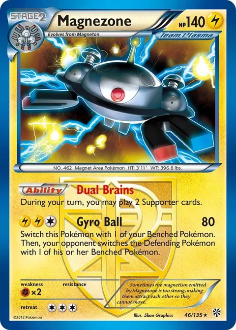Magnezone Team Plasma #46/135 Reverse Holofoil Pokémon card from Plasma Storm